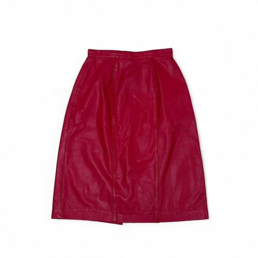 Evan Davies Women's Red Leather Skirt Size 4